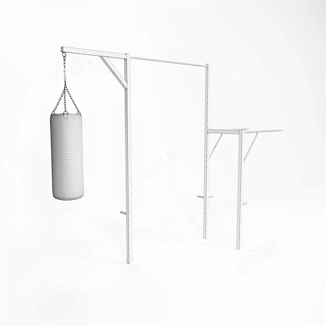 All-in-One Tourniquet with Bars & Punching Bag 3D model image 3