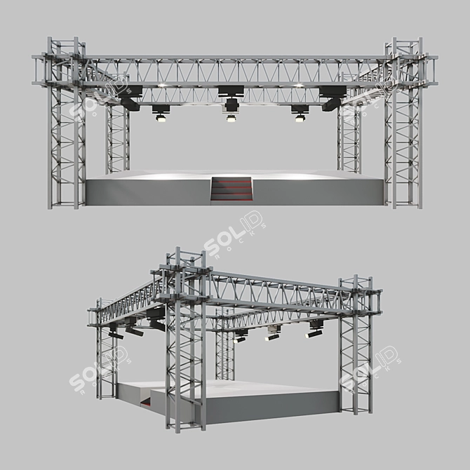 Modular Stage: Quick Setup & Disassembly 3D model image 1