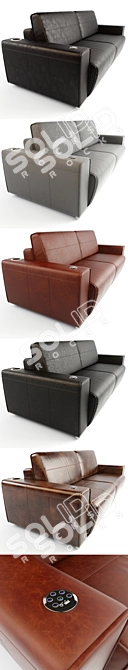 Premium Leather Sofa 3D model image 3