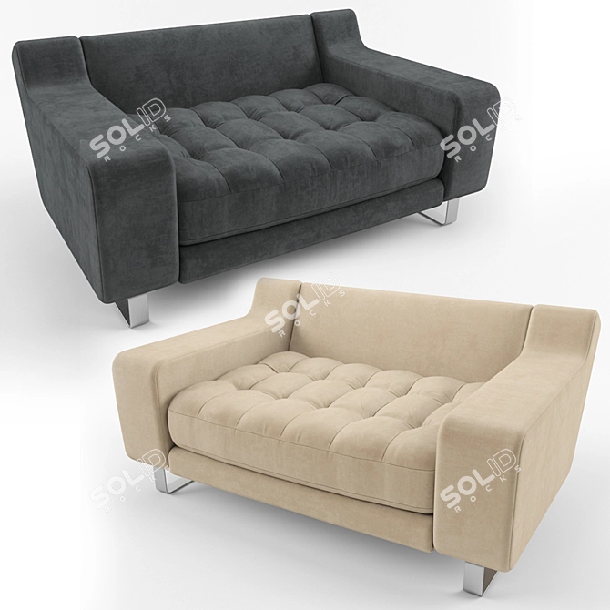 Luxury Velvet Armchair 3D model image 1