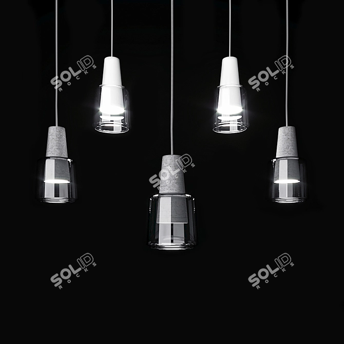 Crystal Lux Uno SP1 Smoke Pendant 3D model image 1