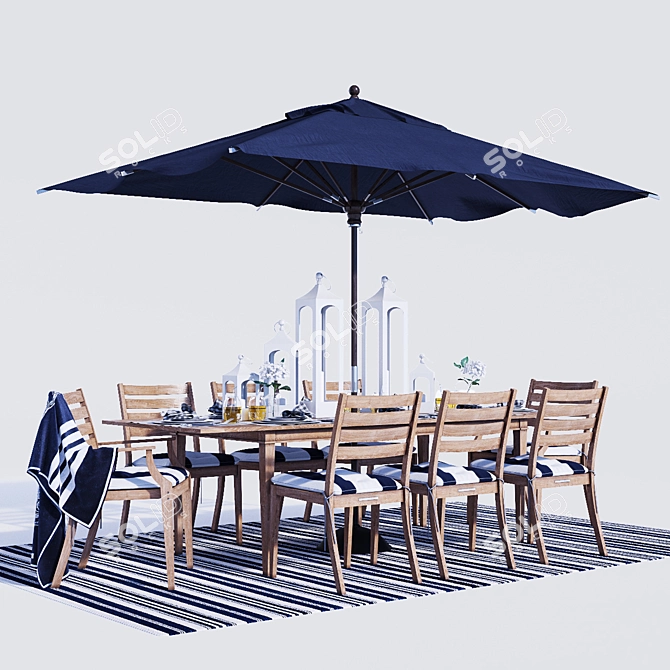 Belmont Outdoor Dining Set 3D model image 1