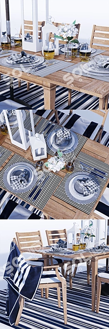 Belmont Outdoor Dining Set 3D model image 2