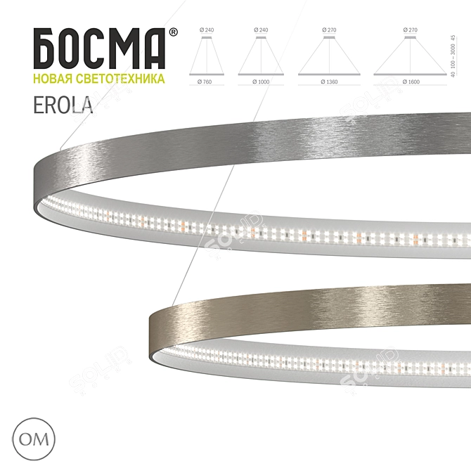 Erola LED Pendant Light 3D model image 1