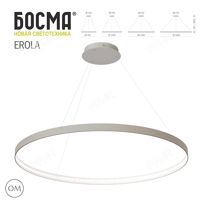 Erola LED Pendant Light 3D model image 2