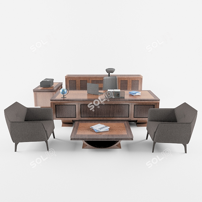 Executive Office Desk 3D model image 1
