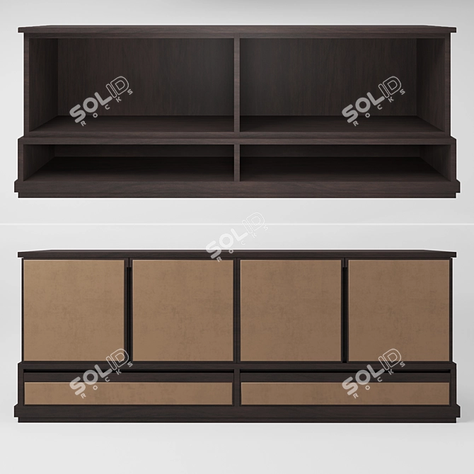 Baxter Marcus Low - Sleek and Spacious 240x56x90+ Comode 3D model image 1