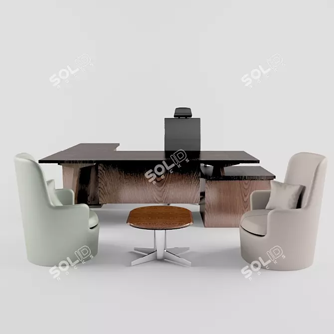 Burotime Max 2012 Office Desk 3D model image 1