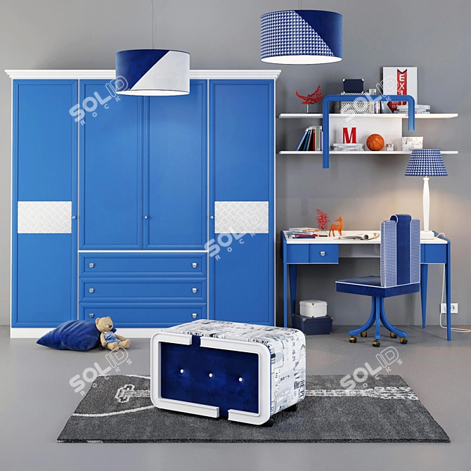 Ferretti Happy Night COMPOSIZIONE 501 - Complete Kids Furniture Set 3D model image 1