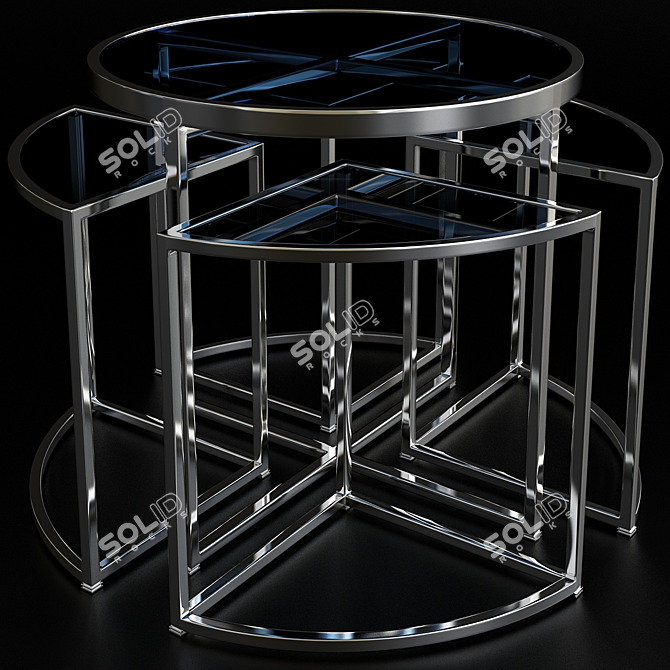 Modern Glass Coffee Table 3D model image 1