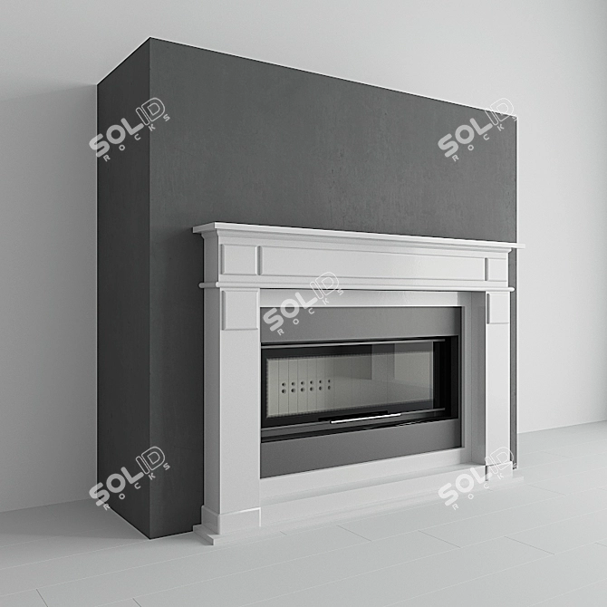 Panoramic Kratki MB 100 Fireplace 3D model image 2