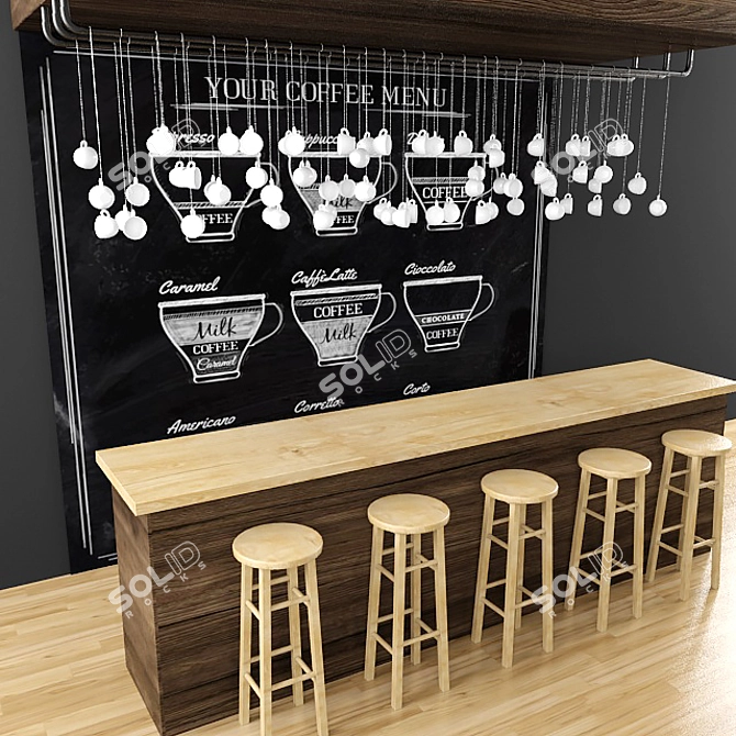 Caffeine Oasis: 3D Coffee Shop 3D model image 2