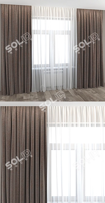 Luxury Drapes & Sheer | 630cm x 630cm 3D model image 2