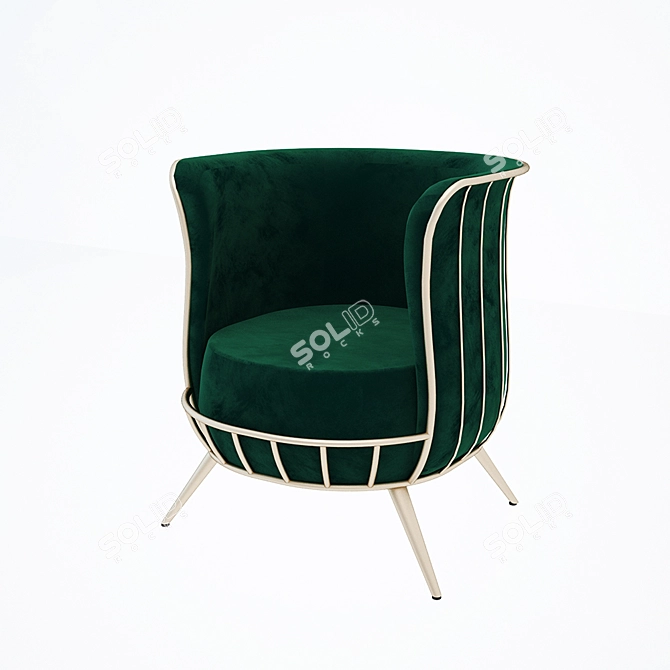 Cozy and Stylish NORA Armchair 3D model image 1