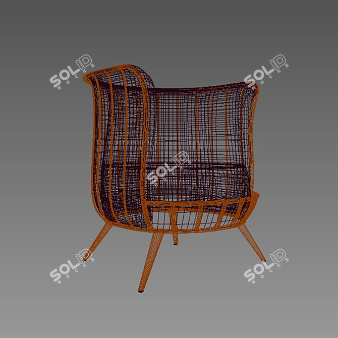 Cozy and Stylish NORA Armchair 3D model image 3