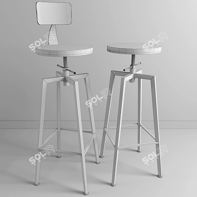 Sleek Espresso Seating: Coffee Shop Chair 3D model image 2