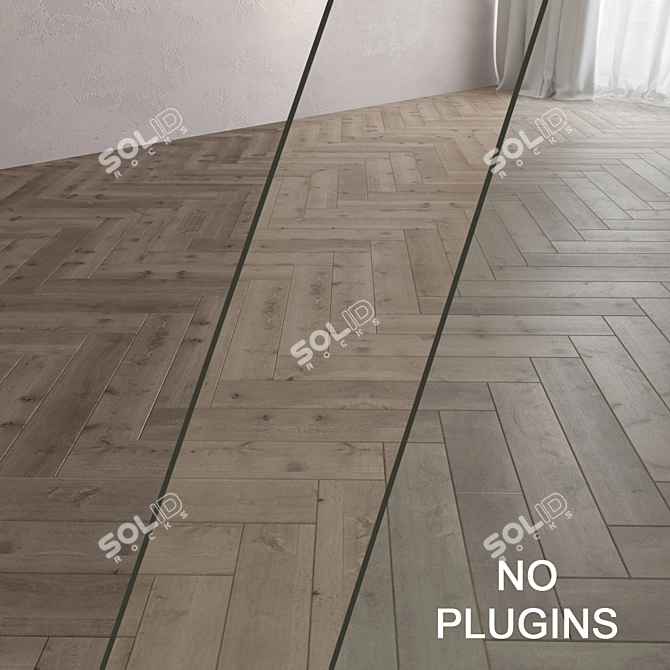 French Fir Parquet Board: High-Quality Textures, Oak Variations, FSC-Certified 3D model image 1