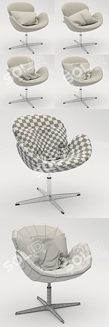 Elegant Swan Chair: Exquisite Design 3D model image 3