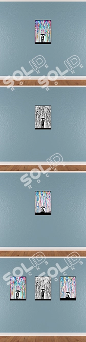 Modern Wall Art Set with Frame Options 3D model image 3