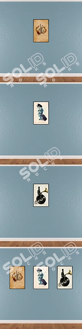 Modern Wall Painting Set with Multiple Frame Options 3D model image 3