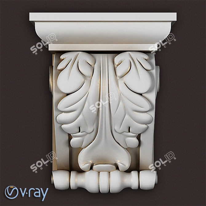 Sturdy Gypsum Bracket 3D model image 1