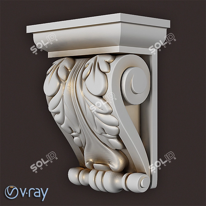 Sturdy Gypsum Bracket 3D model image 2