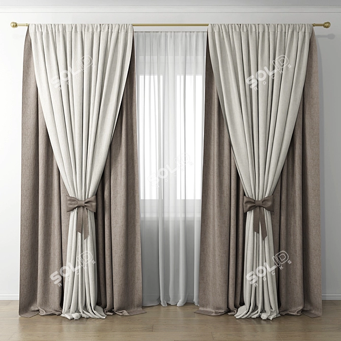 Cozy Home Curtain 3D model image 1