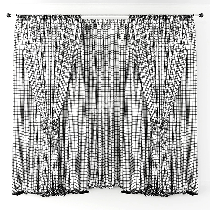 Cozy Home Curtain 3D model image 2