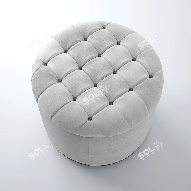Elegant Adeline Tufted Ottoman 3D model image 2