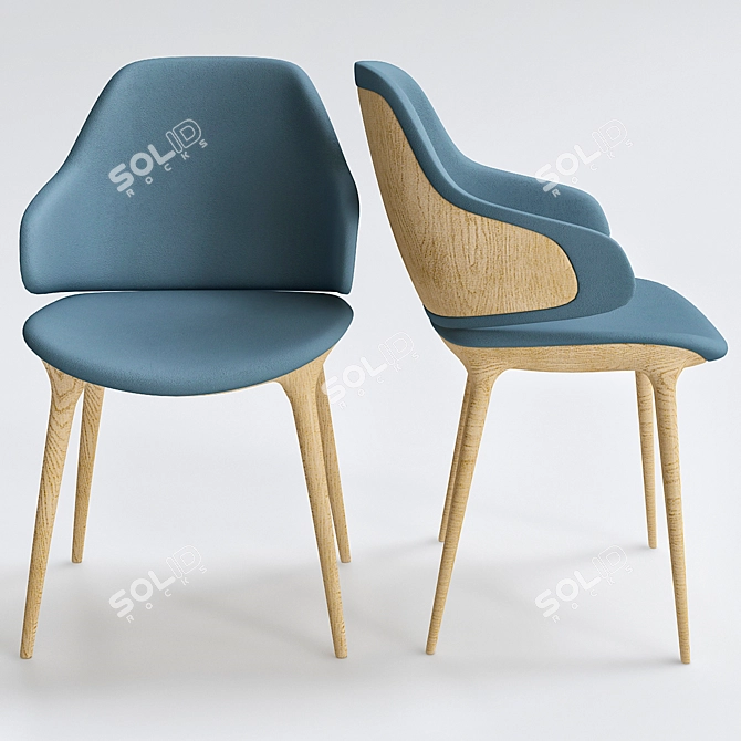 Sleek Visitor Chair 3D model image 1