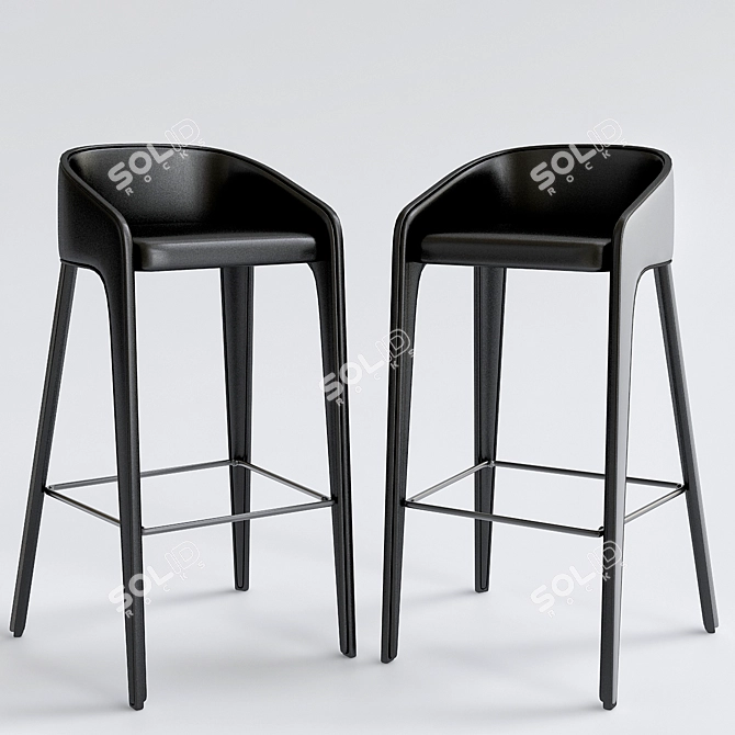 Sleek Lamina Too Stool 3D model image 1