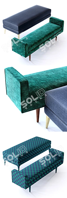 Andes Landry Bench: Stylish and Versatile Accent Furniture 3D model image 2