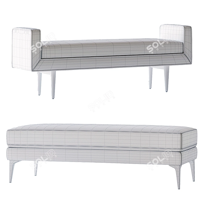 Andes Landry Bench: Stylish and Versatile Accent Furniture 3D model image 3