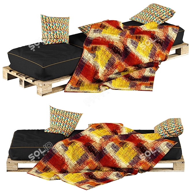 Title: Cozy Autumn Pallet Sofa 3D model image 4