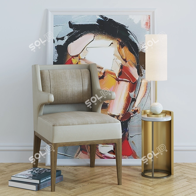 Elegant Kukio Arm Chair by Baker 3D model image 1