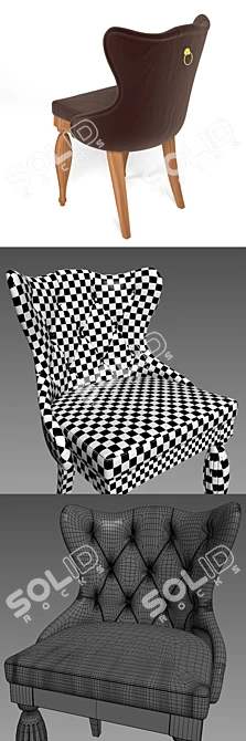 Elegant Riva Chair: Stylish Seating 3D model image 3