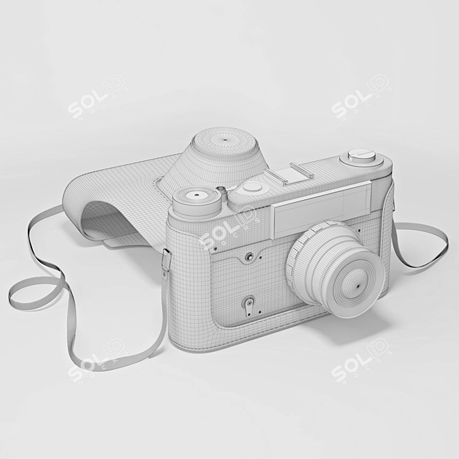 Vintage Soviet Rangefinder Camera 3D model image 3