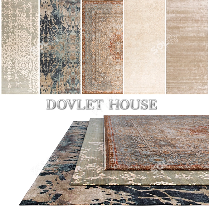 DOVLET HOUSE Carpets Set of 5 - Part 247 3D model image 1