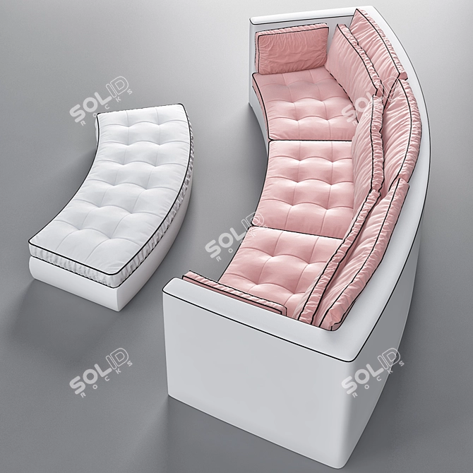 Circular Cozy Sofa 3D model image 1