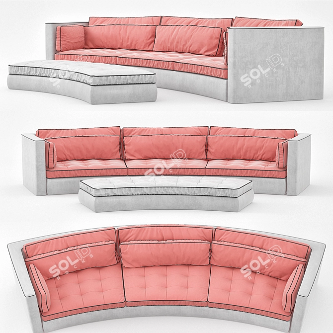 Circular Cozy Sofa 3D model image 2