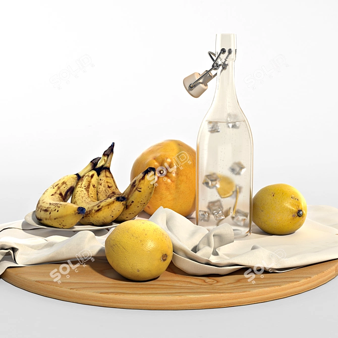 Vibrant Yellow Fruit Set 3D model image 1