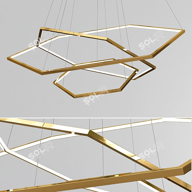 Modern Geometric Pendant Light 3D model image 1