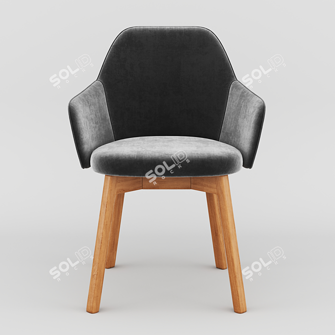 Velvet Lady - Stylish Grey Chair 3D model image 2