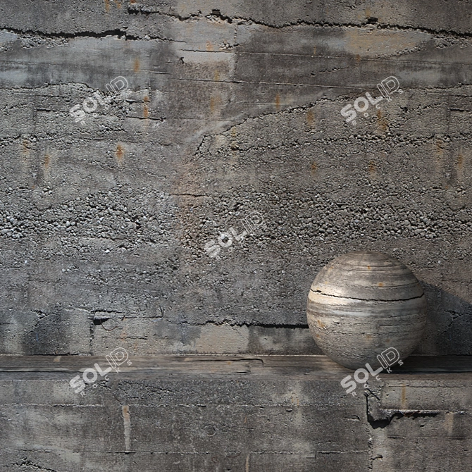 Seamless Concrete Wall Texture 3D model image 1