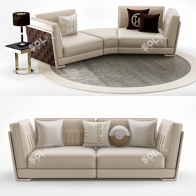 Elegante Vittoria Frigerio Sofa 3D model image 1