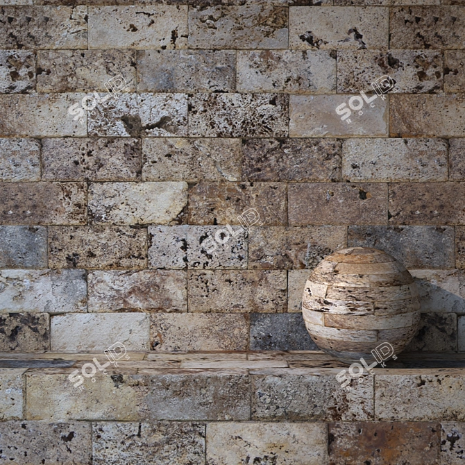 Seamless Travertine Texture 3D model image 1