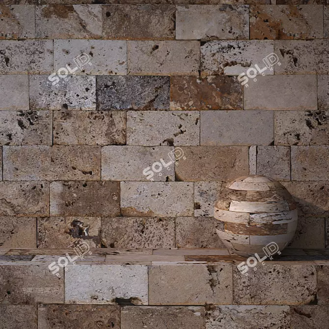 Title: Seamless Travertine Texture 3D model image 1