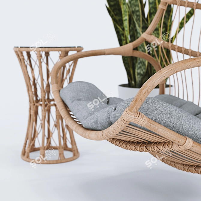 Vegetation Swing: Blucher Hanging Chair Set 3D model image 2