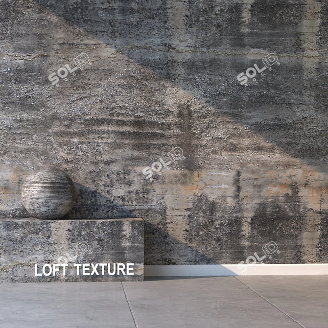 Seamless Concrete Wall for Realistic Renders 3D model image 2