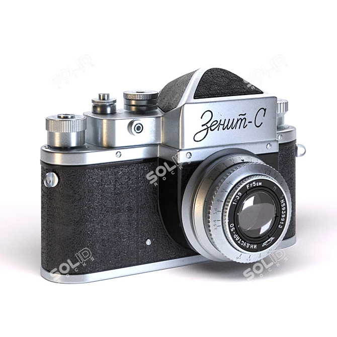 Classic Soviet Zenit-S Camera 3D model image 1